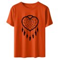 thumbnail image 5 of Dadaria T-Shirt Femme Orange Chemise Manches Courtes T-Shirt Col Rond Hauts Été Attrape-Rêves Chandail Blouses m, 5 of 5