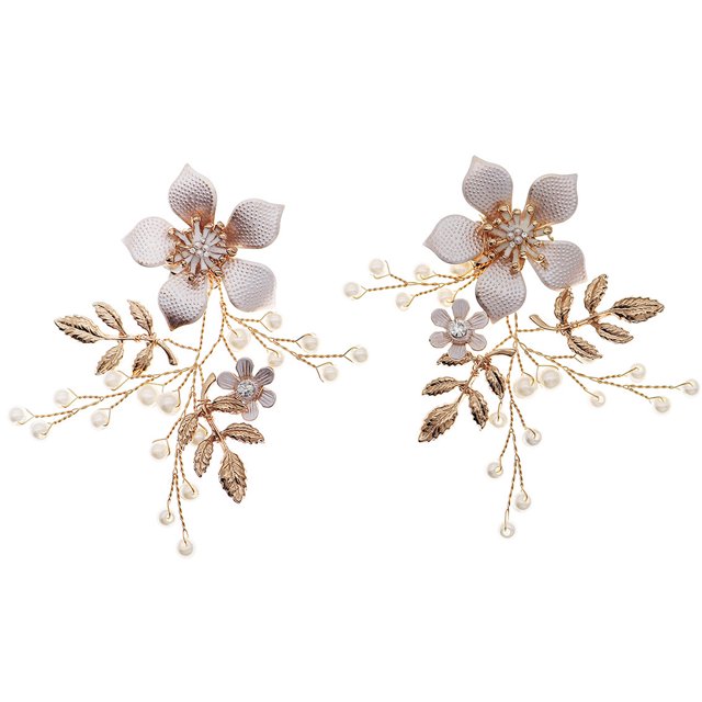 1 Pair Bride Shoe Clips Flower Shoe Decorations Wedding Bridal Shoe Accessories