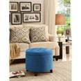 thumbnail image 5 of Designs4Comfort Pouf Rond en Velours Côtelé Bleu Pâle avec Pattes en Bois, 5 of 5