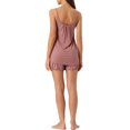 thumbnail image 3 of INSPIRE CHIC Women's Loungewear Solid Color Ruffle Trim Camisole Tops with Shorts Pajama Sets L Pink, 3 of 6