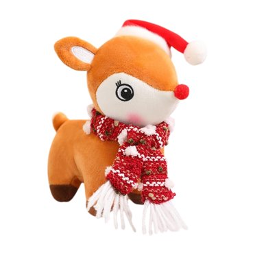 segolike Poupée en Peluche de Noël Animal de Compagnie Renne de Noël Poupée Renne Animal en Peluche Brun Clair