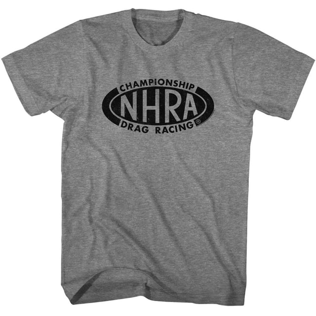 National Hot Rod Association Championship Logo Graphite Heather Adult T-Shirt S