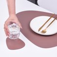 thumbnail image 3 of PU Placemat Table Mats Heat Insulation Leather Place Mats Place Mats Set Set Wipeable Cup Mat Tableware Pad Indoor Dining Restaurant Dark Blue, 3 of 7