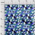 thumbnail image 2 of oneOone Tissu Polyester Spandex Vert Sarcelle Matériau de Robe Géométrique Tissu Imprimé Tissu au Mètre 56 Pouces de Large, 2 of 4