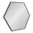 thumbnail image 1 of Kate and Laurel Rhodes Miroir Mural Hexagonal Moderne, 22 x 25, Brun Noyer, Miroir Géométrique Chic pour Mur, 1 of 9