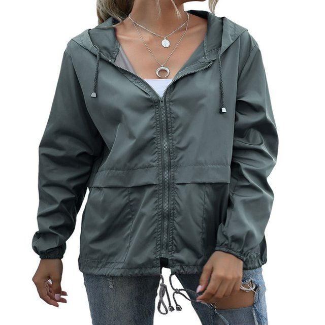 Alsol Lamesa Imperméables pour Femmes, Manteaux de Pluie Légers, Coupe-Vent, Compressibles, Randonnée en Plein Air, Veste à Capuche
