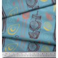 thumbnail image 2 of Soimoi polyester Crepe Fabric Vegetables,Jar & Cups Fabric Prints By Yard 52 Inch Wide, 2 of 3