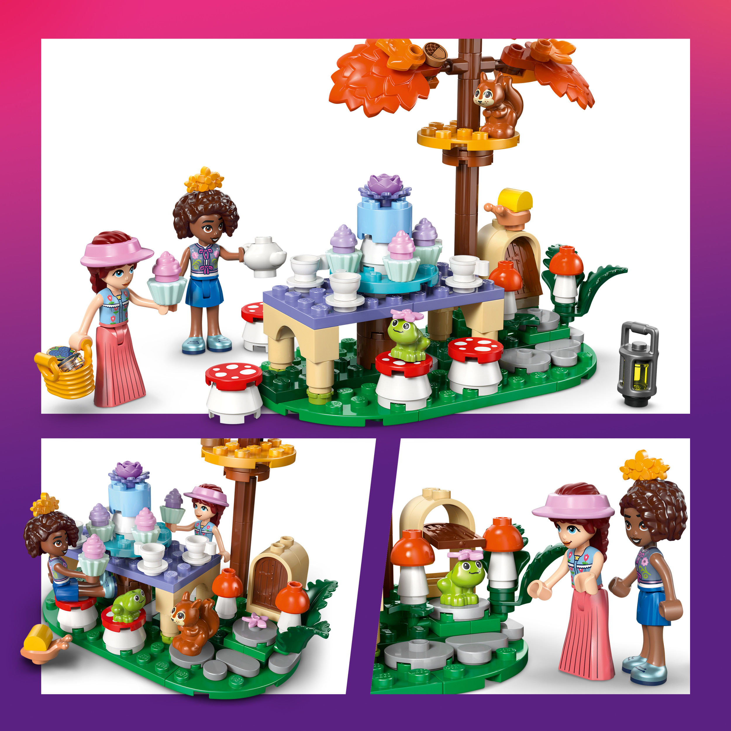 LEGO Friends Forest Tea Party - Building Toy for Girls & Boys, Ages 6+ - Toy Figures & Playset for Kids - Includes 2 Minidolls, a Frog & a Squirrel - Gift for Birthdays - 42690