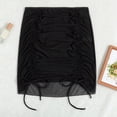thumbnail image 4 of Kcodviy Women Ruffle Trim Sheer Teen Swim Suits Beach Skirt Cover Up Romper Swimsuits for Women Skirt Beach Wrap Bikini Shiny Wraps Cover Ups Lane Swim Suits for Swimwear Mesh Drawstring Cover Up Sk, 4 of 8