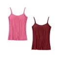 thumbnail image 3 of Timegard Womens 2pc Tank Tops with Built in Bra Plus Size Scoop Neck Breathable Comfy Stretch Camisole Top, 3 of 3