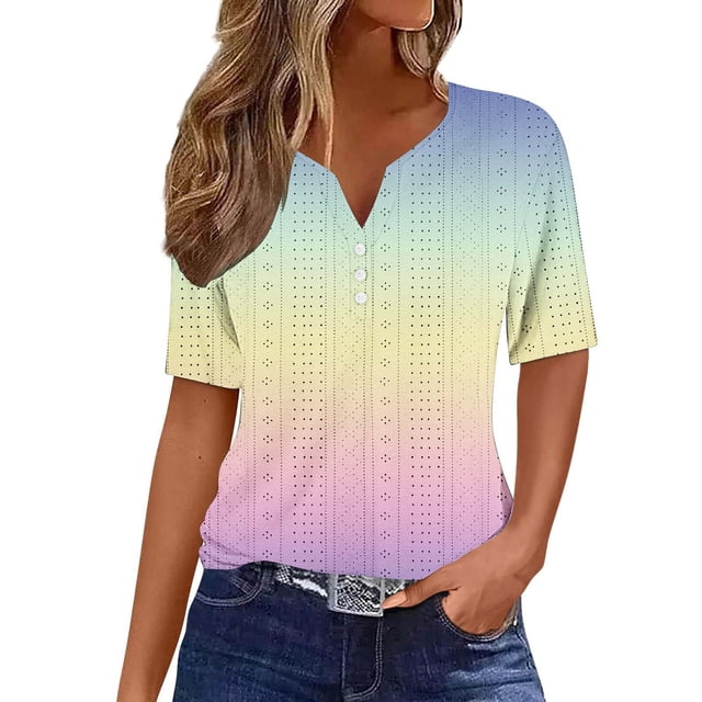 Birdeem Blouses for Women Womens V-Neck Solid Color T-Shirt Top