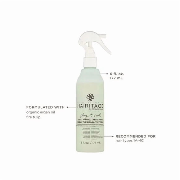 Hairitage Play It Cool Argan Oil Heat Protectant Spray for Wet Hair