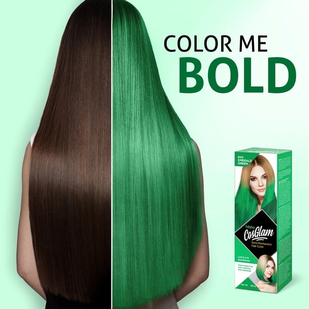 Nisha Cosglam Semi Permanent Hair Color Emerald Green, Non