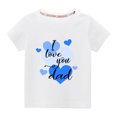 thumbnail image 1 of RKSTN Hauts pour Enfants Garçons Filles Saint-Valentin 2024 Mode Mignon Couleur Unie Col Rond Hauts Imprimé Cœur Manches Courtes, 1 of 4