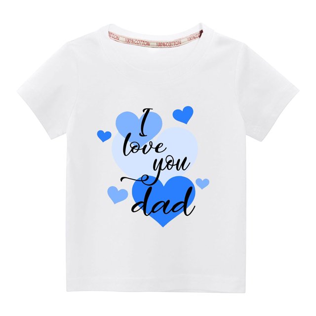 RKSTN Hauts pour Enfants Garçons Filles Saint-Valentin 2024 Mode Mignon Couleur Unie Col Rond Hauts Imprimé Cœur Manches Courtes