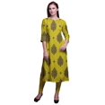 thumbnail image 1 of Bimba Kurtis Droits pour Femmes Longue Robe Kurti Imprimée Haut Indien à Manches 3/4, 1 of 6