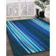 thumbnail image 3 of Ahgly Company Tapis d'Intérieur Lavable à la Machine, Carré, Transitionnel, Bleu Ciel Profond, Tapis de Zone, 8 Pieds Carré, 3 of 7