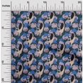 thumbnail image 1 of oneOone Tissu en Viscose Chiffon Bleu Sarcelle à Pois/triangle & Monster Matériel de Robe Imprimé Tissu au Mètre 42 Pouces de Large, 1 of 3