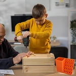 Boîte à outils de rangement pour tournevis, Boîte à boutons de forage, Boîte de rangement à outils avec support de forage à puissance,B