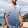 thumbnail image 4 of Pisexur T Shirts for Man , Chemise à Boutons à Manches Courtes pour Homme, Mode Décontractée, Col Rabattu, Imprimée, Bleu Marine, G, Chemises de Golf pour Hommes et Chemises pour Hommes, 4 of 7