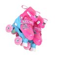 thumbnail image 2 of QualitChoice Lot de 2/lot Patins à Roulettes Réglables pour Enfants Filles Rose Roue Respirant et Bout à Tirer Rose Sans Paillettes, 2 of 6