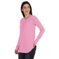 thumbnail image 3 of Inkmeso Tshirt With Buttons Jersey Tee Long Sleeve Top For Women, 3 of 8