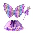 thumbnail image 2 of Girls Butterfly Wing Costume Fancy Dress up Fairy Princess for Photo Props Purple, 2 of 7