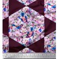 thumbnail image 1 of Soimoi Velvet Fabric Leaves,Bird & Floral Patchwork Print Fabric by Yard 58 Inch Wide, 1 of 3