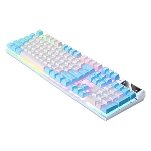 Gaming Clavier Mécanique Bracelets Gaming clavier Usb Clavette flottante filaire, Ergonomie Eau Mechanique Feeling Clavet,Slim Led Backlit Clachet pour Bureau, Calculer Rgb Clavardage Jeu