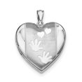 thumbnail image 1 of Médaillon Cœur en Argent Sterling Rhodié QLS623 (24mm x 24mm), 1 of 3