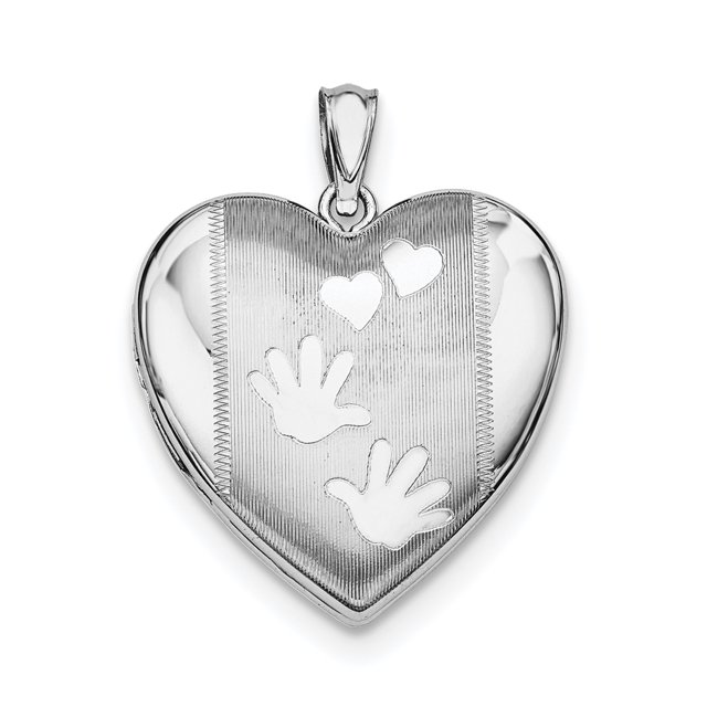 Médaillon Cœur en Argent Sterling Rhodié QLS623 (24mm x 24mm)