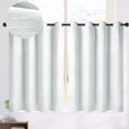 thumbnail image 2 of PiccoCasa 2 Panels Kitchen Linen Look Blackout Curtains Light Gray 52"x36", 2 of 7