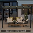 thumbnail image 4 of Costway Auvent Rétractable en Aluminium pour Pergola Extérieure 10 X 12 Pi Abri Treillis à Vignes Beige, 4 of 10