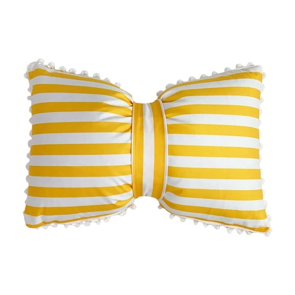 Striped Bow Cushion Cover Rectangular Pillowcase Decorative Sofa Pillow Cover, Soft Velvet Breathable Stylish Accent Pillowcase, Durable Hidden Zipper Easy Care Decorative Cushion Cover