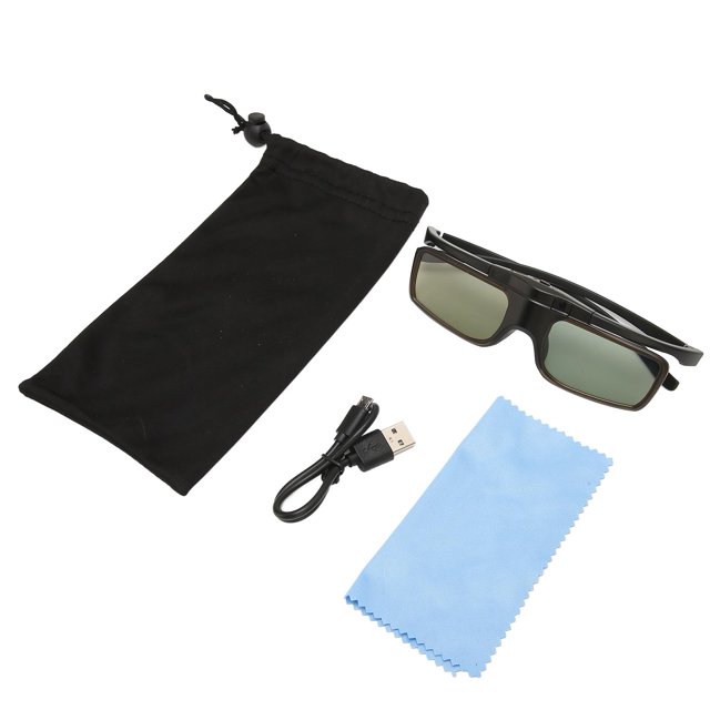3D Active Shutter Glasses, High Light Transmittance 3D Glasses Rechargeable Clear Picture For 3D Projectors WX60