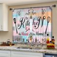 thumbnail image 3 of ORUYROP Country Teal Rustic Kitchen Curtains Farm Love Heart Quotes Short Small Blueberry Colorful Rod Pocket Aesthetic Multicolor Bedroom Living Room Treatment Fabric 2 Panels 27.5Wx39H Inch, 3 of 6