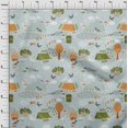 thumbnail image 4 of oneOone Cotton Poplin Turquoise Blue Fabric Kids Craft Projects Decor Fabric Printed By The Yard 42 Inch Wide, 4 of 4