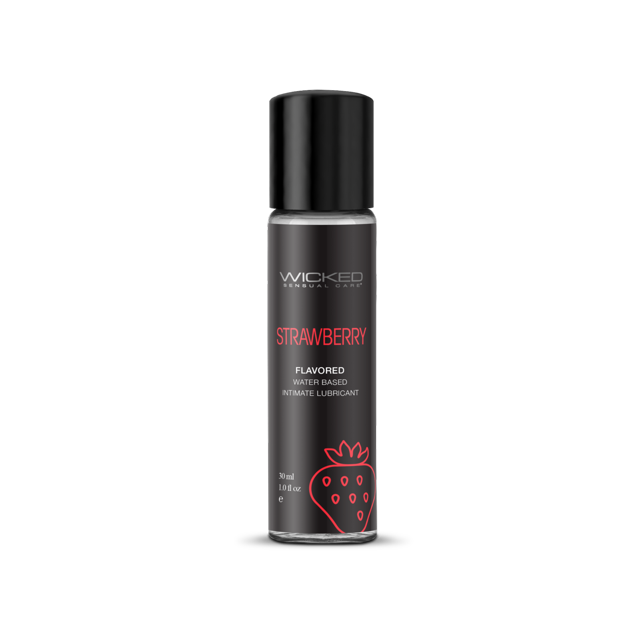 Wicked Aqua Flavored Water Based Personal Lubricant, Strawberry, 1 oz