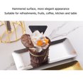 thumbnail image 4 of Stainless Steel Dinner Plate, Rectangular Serving Tray Platter Dish for Food and Fruits Hand Hammered Platter Bathroom Counter Vanity Decorative Tray[Silver], 4 of 9