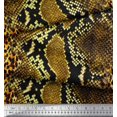 thumbnail image 3 of Soimoi Gold polyester Crepe Fabric Leopard & Snake Animal Skin Print Sewing Fabric Yard 42 Inch Wide, 3 of 3