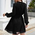 thumbnail image 5 of TopLLC Longues Robe à Manches à Col Rond Femme Mode Robe à Taille Ajustée Robe à Manches Longues Robe de Couleur Unie Robe Femme, 5 of 5