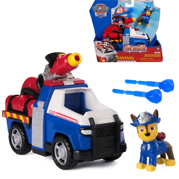 PAW Patrol Fire Rescue: Chase Rescue Fire Cruiser with Figure, Launcher & Accessories for Kids 3+