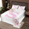 thumbnail image 2 of Erosebridal Initial S Letter Coverlet Set Queen, Floral Monogrammed 02, Initial A-Z Decor, 2 of 5