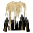 thumbnail image 4 of IROINID T-Shirts à Manches Longues pour Femmes Manches 3/4 Chemises de Détente Pull Tunique Ample Blouse Imprimée Col Rond, Jaune, 4 of 5