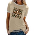 thumbnail image 1 of EQWLJWE Hauts d'Été pour Femmes Hauts pour Femmes en Liquidation Mode Féminine Manches Courtes Col Rond Hauts Amples Blouse Manches Bouffantes Imprimée, 1 of 6