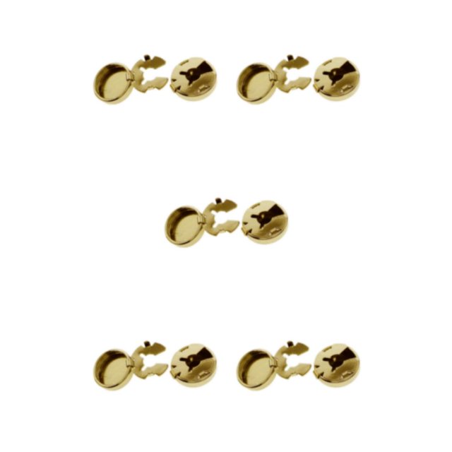 Transemion Round Men Cufflinks Cuff Button Covers 2 Suit Gift Business Pieces Men Gold 15mm Diameter 5Set