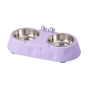 SIfdSeng Acier Inoxydable Double Bowl Cat Bol à Nourriture Bol pour Animal Durable Facile à Nettoyer Idéal pour Repas Eau pour Minou Repas Bols pour Chat Surélevé Or Bols en Céramique Surélevés pour Chat