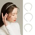 thumbnail image 3 of Exquise Bandeau Perle Réglable Résistant à l'Usure Universelle Chic Accessoires de Coiffure Cadeaux de Jour Valentines Diadème pour les Femmes 18mm, 4 Grosses Perles, 3 of 7