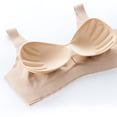 thumbnail image 3 of B91xZ Front Close Wirefree Back Support Posture Full Coverage Bra Fashion Plus Size Back-Closure Underwire Bra,Beige M, 3 of 3
