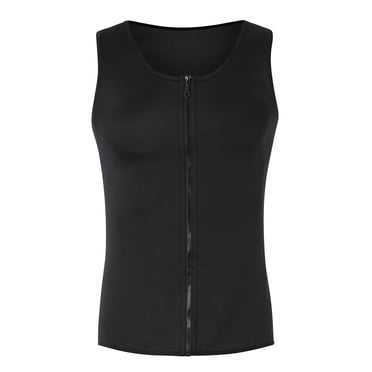 GZWYHT Débardeurs pour Hommes, Chandail de Compression Chaud en Néoprène, Chandail de Sauna, Gaine pour Hommes, Gilet Minceur Sans Manches, Chandails de Gym pour Hommes Noir TTG